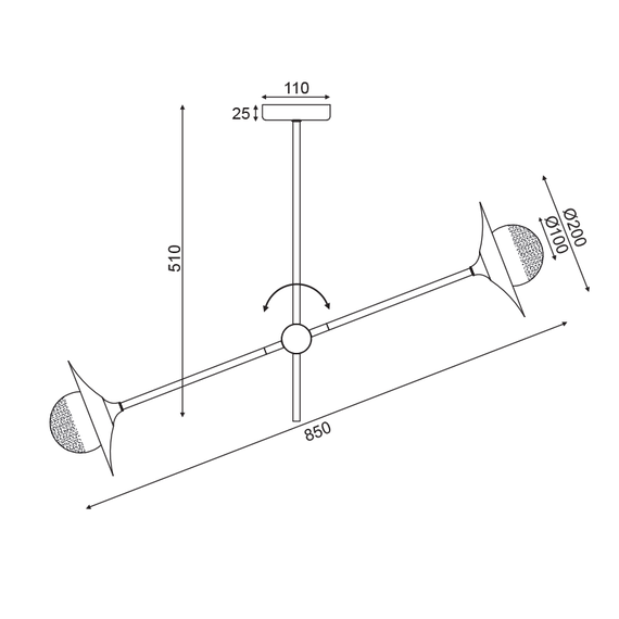 Полилей LAYLA HL4322C84BB Aca Lighting 2xG9 | Osvetlenieto.bg