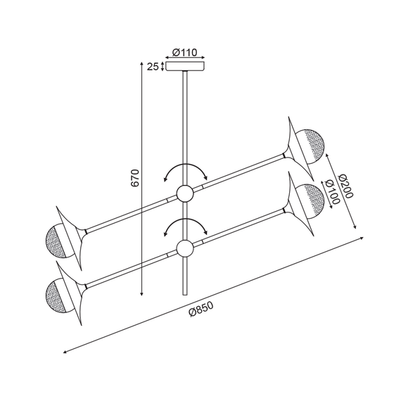 Полилей LAYLA HL4324C84BB Aca Lighting 4xG9 | Osvetlenieto.bg Полилей LAYLA HL4324C84BB Aca Lighting 4xG9 | Osvetlenieto.bg