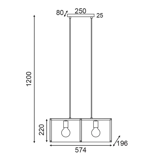 Полилей MORDOR HM842P57BK Aca Lighting 2xE27 | Osvetlenieto.bg