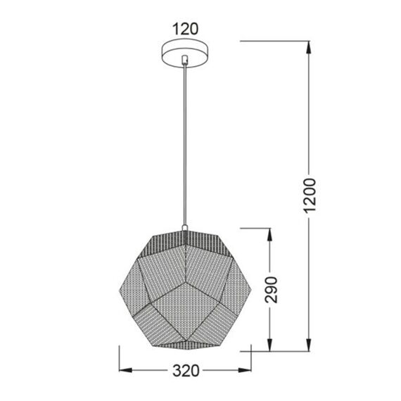 Полилей MOROCCO V35029CH Aca Lighting 1xE27 | Osvetlenieto.bg
