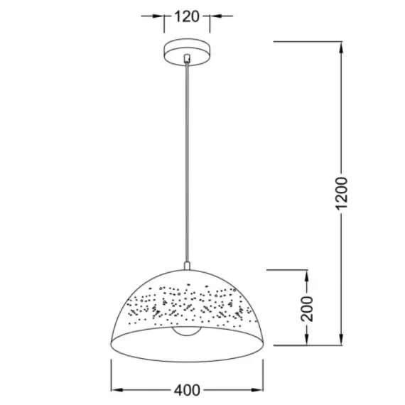 Полилей PLANETARIO V363381PBG Aca Lighting 1xE27 | Osvetlenieto.bg