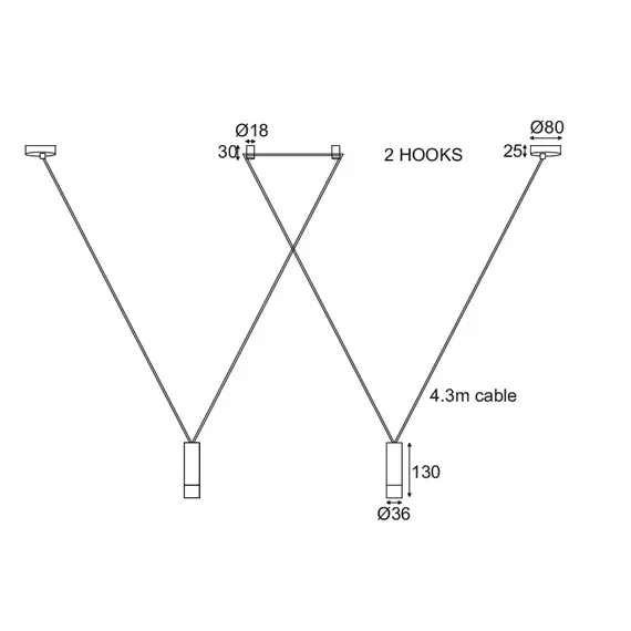 Полилей TERES YL22P2BK Aca Lighting 2xG9 | Osvetlenieto.bg