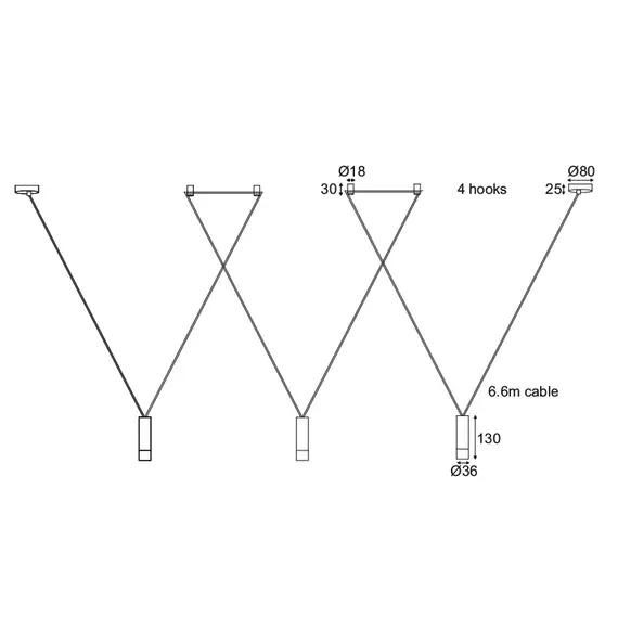 Полилей TERES YL22P3BK Aca Lighting 3xG9 | Osvetlenieto.bg
