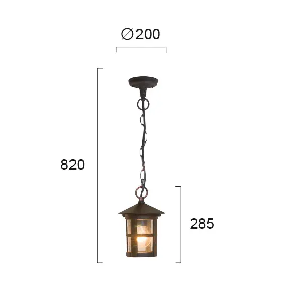 Външна висяща лампа SKIATHOS 4088600 Viokef 1xE27 | Osvetlenieto.bg
