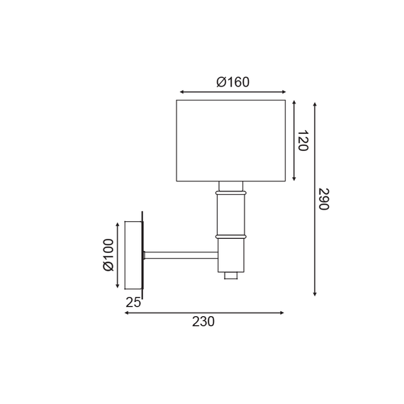 Аплик MIZAR EG221W29BG Aca Lighting 1xE14 | Osvetlenieto.bg