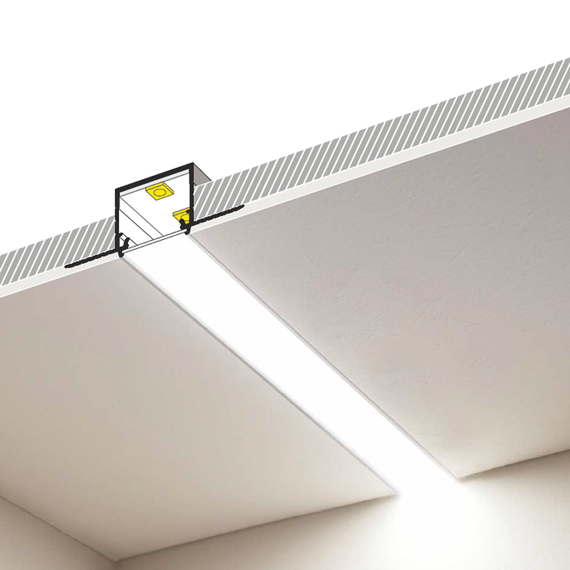 Бял LED профил за вграждане LINEA-IN20 TRIMLESS EF 2000 | Osvetlenieto.bg