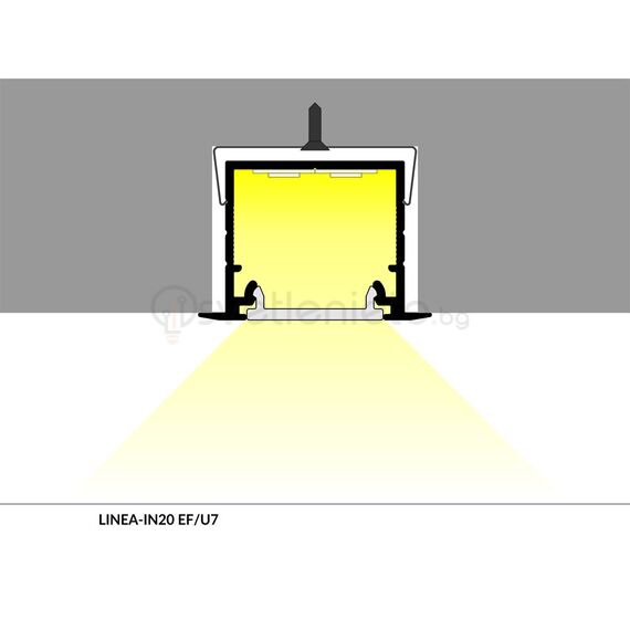 Черен LED профил за вграждане LINEA-IN20 2000 | Osvetlenieto.bg