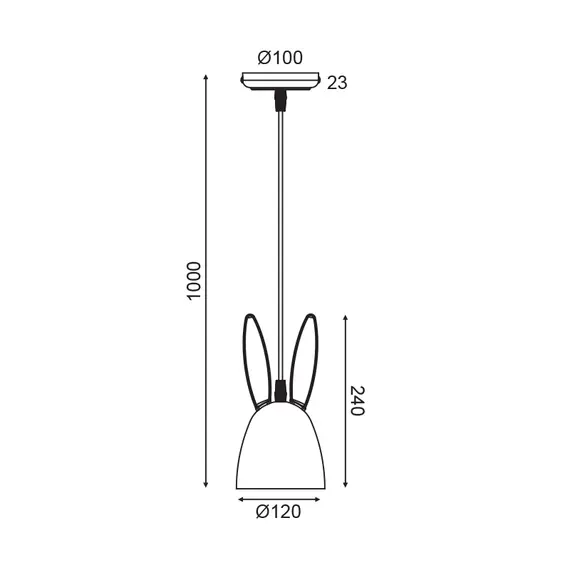 Детски пендел BUNNY ZM71P12P Aca Lighting 1xE27 | Osvetlenieto.bg