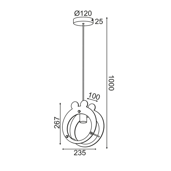 Детски пендел FARMA ZM441P25 Aca Lighting 1xE27 | Osvetlenieto.bg