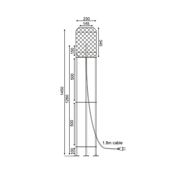 Лампион SAHARA AR3191F145NB Aca Lighting 1xE27 | Osvetlenieto.bg