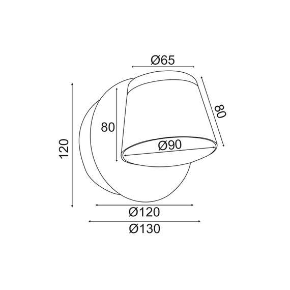 LED Аплик LUCIDO V83LEDW13BK Aca Lighting 8W 3000K | Osvetlenieto.bg