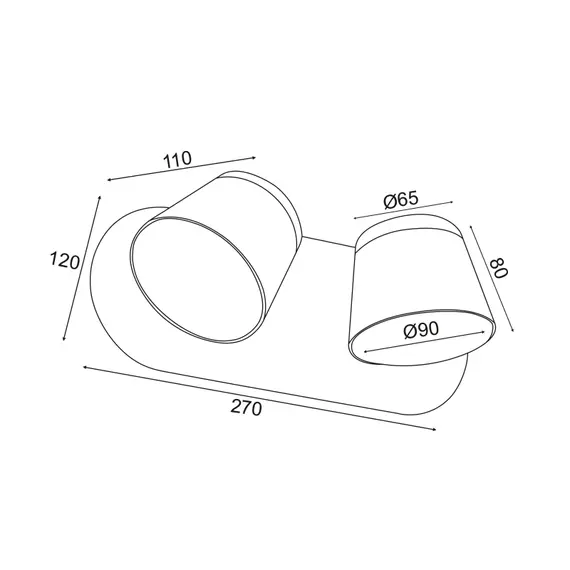 LED Аплик LUCIDO V83LEDW27BK Aca Lighting 16W 3000K | Osvetlenieto.bg