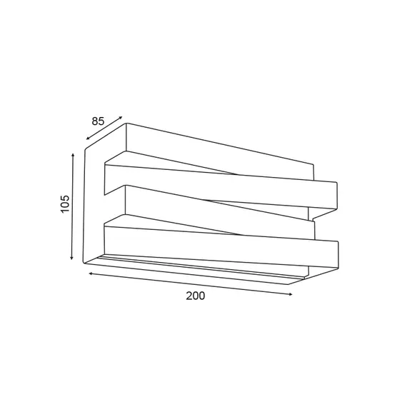 LED Аплик MILANO V80LEDW20BK Aca Lighting 12W 3000K | Osvetlenieto.bg