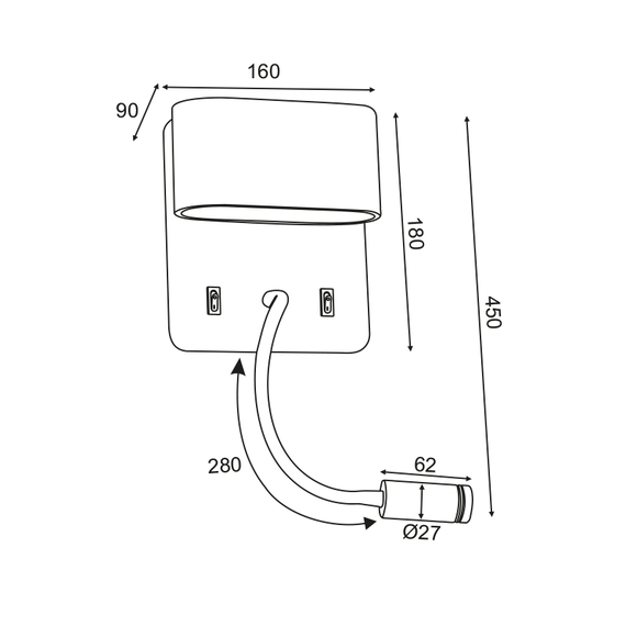LED Аплик PRIAMUS V86LEDW45WH Aca Lighting 8W 3000K | Osvetlenieto.bg