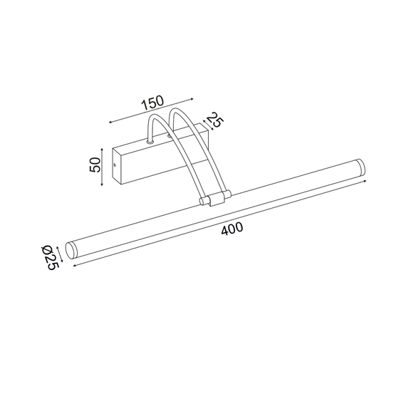 LED Аплик за баня ARIA PN17LEDW40BK Aca Lighting 8W 3000K | Osvetlenieto.bg