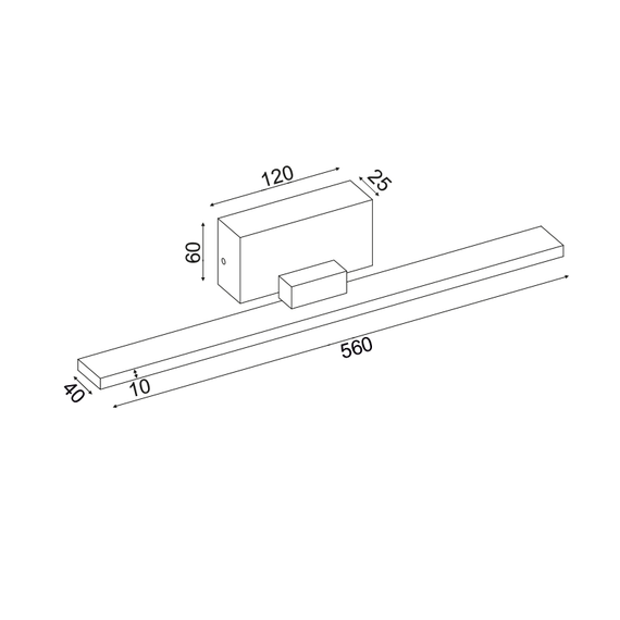 LED Аплик за баня CHLOE PN19LEDW56BK Aca Lighting 16W 3000K | Osvetlenieto.bg