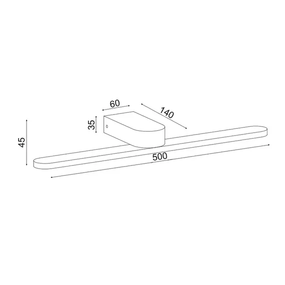 LED Аплик за баня PHOEBE PN11LEDW50BK Aca Lighting 16W 3000K | Osvetlenieto.bg