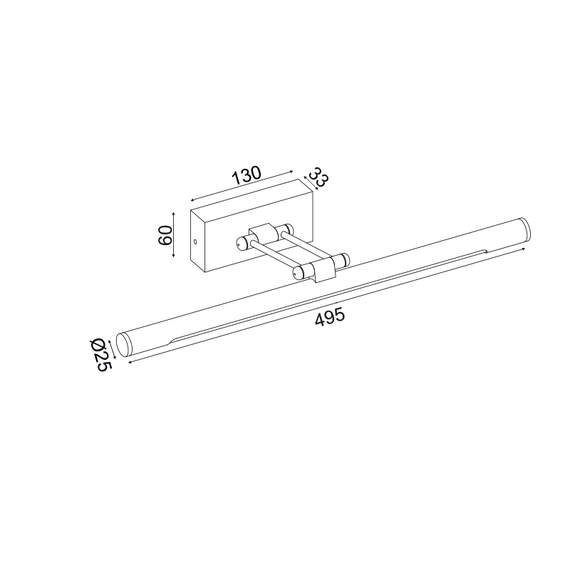 LED Аплик за баня RIO PN10LEDW50CH Aca Lighting 12W 3000K | Osvetlenieto.bg