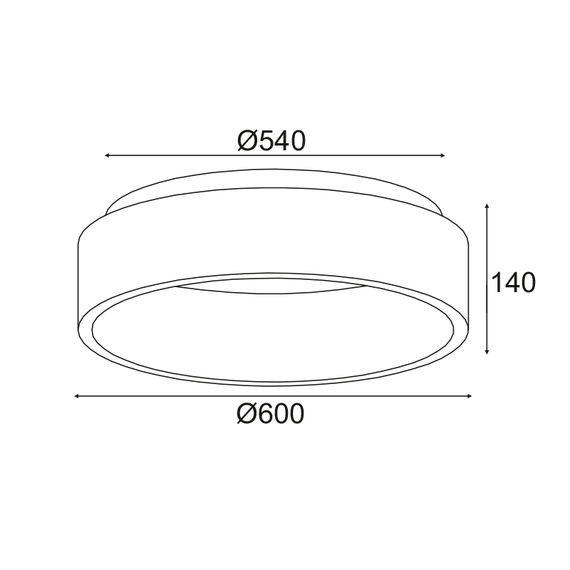 LED модерен плафон APOLLO BR81LEDC60BK Aca Lighting 48W 3000K 2630 lm | Osvetlenieto.bg