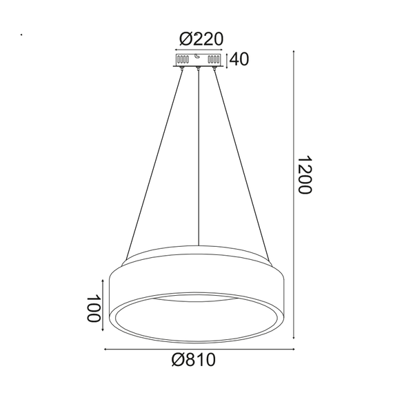 LED модерен полилей APOLLO BR81LEDP45BK Aca Lighting 34W 3000K 1700 lm | Osvetlenieto.bg