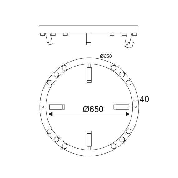 LED модерен полилей MAGNETO JNBC48LED65WH Aca Lighting 48W 3000K 4320 lm | Osvetlenieto.bg