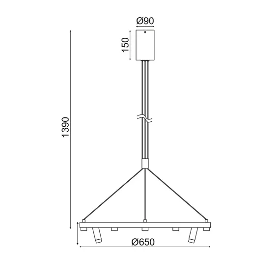 LED модерен полилей MAGNETO JNBP48LED65BK Aca Lighting 48W 3000K 4320 lm | Osvetlenieto.bg