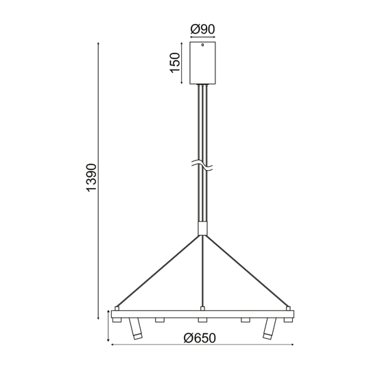 LED модерен полилей MAGNETO JNBP48LED65WH Aca Lighting 48W 3000K 4320 lm | Osvetlenieto.bg