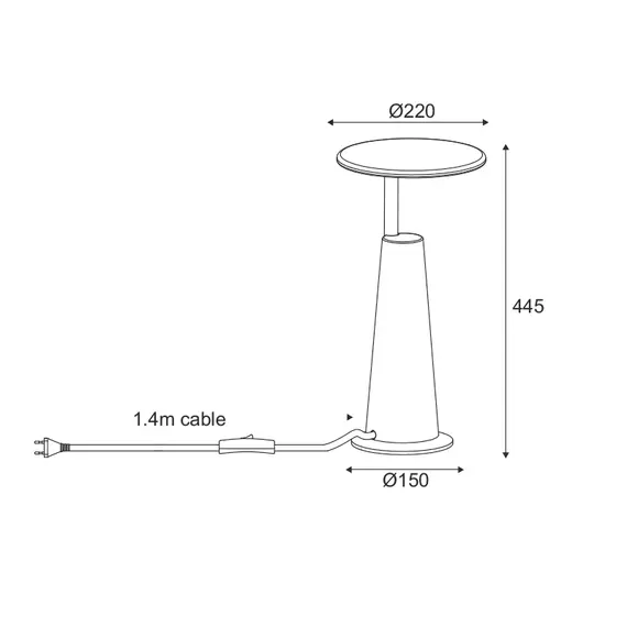 LED Настолна лампа KOZMIC MK6LEDT44G Aca Lighting 5W 3000K | Osvetlenieto.bg