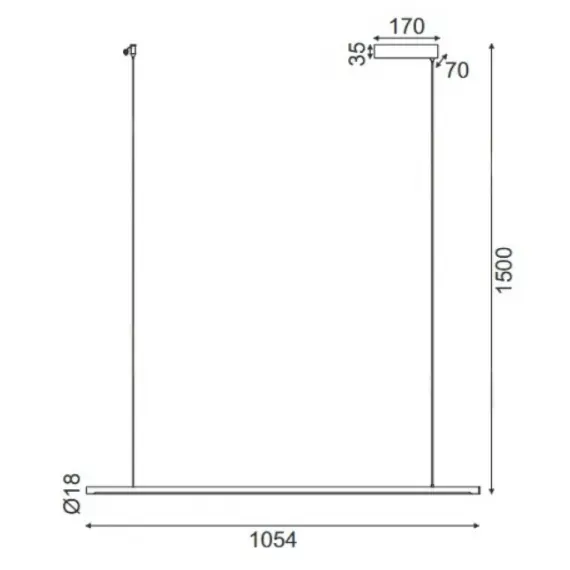 LED Полилей AVENUE ZM16LEDP105AB Aca Lighting 18W 3000K | Osvetlenieto.bg