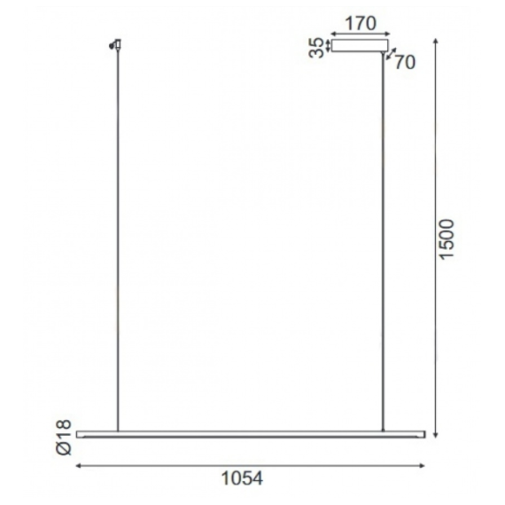 LED Полилей AVENUE ZM16LEDP105AB Aca Lighting 18W 3000K | Osvetlenieto.bg