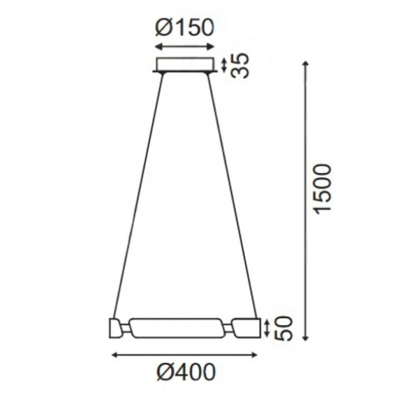 LED Полилей THEMIDA ZM18LEDP40AB Aca Lighting 23W 3000K | Osvetlenieto.bg