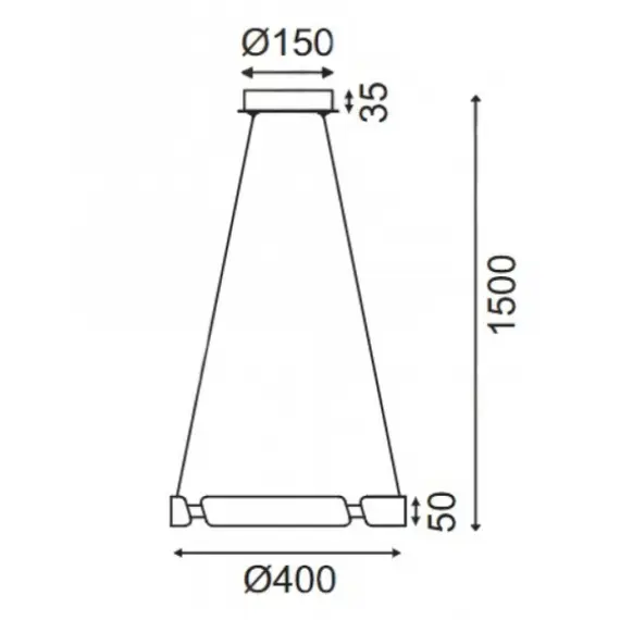 LED Полилей THEMIDA ZM18LEDP40BK Aca Lighting 23W 3000K | Osvetlenieto.bg