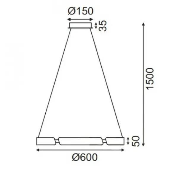 LED Полилей THEMIDA ZM18LEDP60BK Aca Lighting 34W 3000K | Osvetlenieto.bg