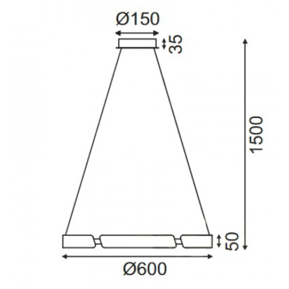 LED Полилей THEMIDA ZM18LEDP60BK Aca Lighting 34W 3000K | Osvetlenieto.bg