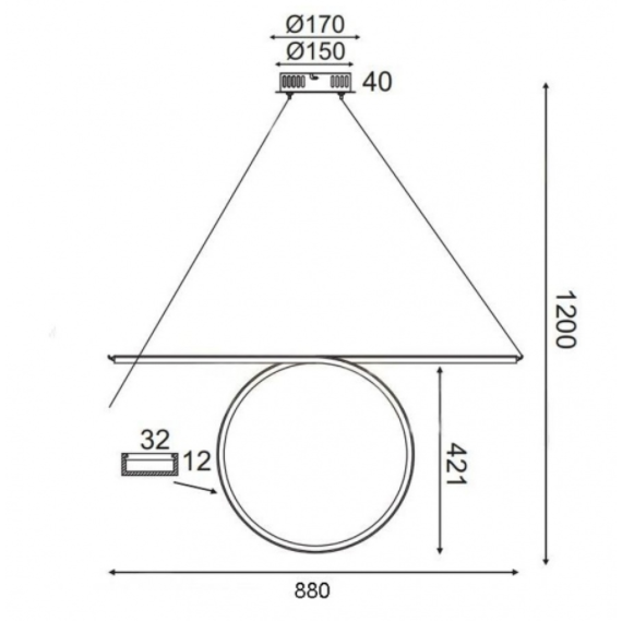 LED Полилей ZERO HM98LEDP88BR Aca Lighting 43W 3000K | Osvetlenieto.bg