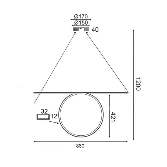 LED Полилей ZERO HM98LEDP88CH Aca Lighting 43W 3000K | Osvetlenieto.bg