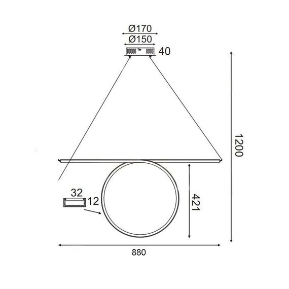 LED Полилей ZERO HM98LEDP88WH Aca Lighting 43W 3000K | Osvetlenieto.bg
