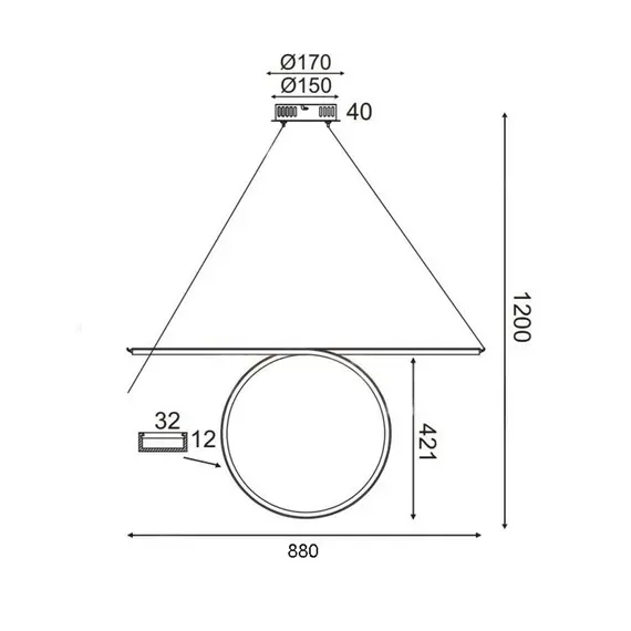 LED Полилей ZERO HM98LEDP88WH Aca Lighting 43W 3000K | Osvetlenieto.bg