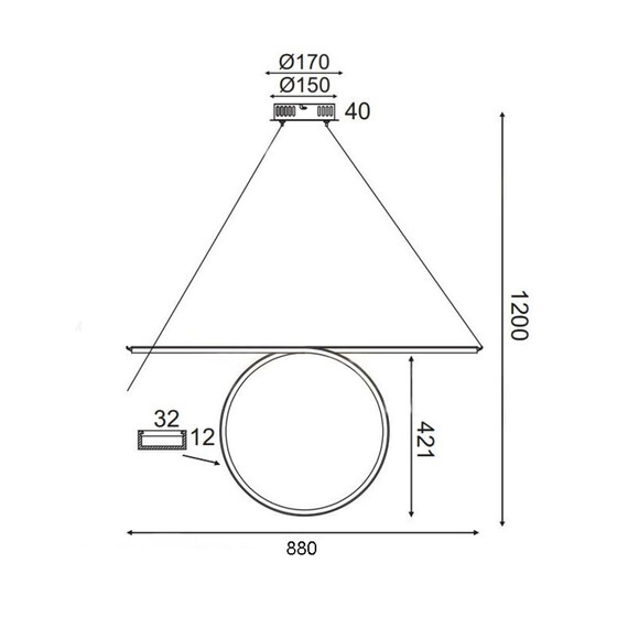 LED Полилей ZERO HM98LEDP88WH Aca Lighting 43W 3000K | Osvetlenieto.bg