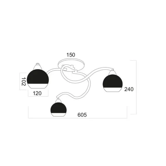 Модерен плафон ALIEN TNK81444CR3H Aca Lighting 3xE27 | Osvetlenieto.bg