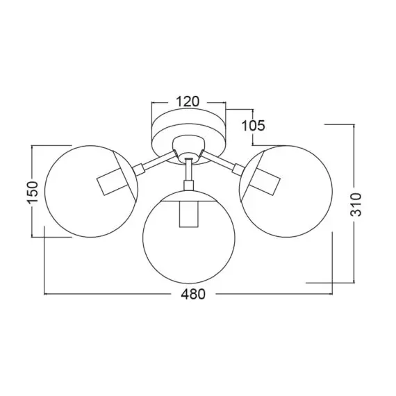 Модерен плафон BOMBAY OD807003C Aca Lighting 3xE14 | Osvetlenieto.bg