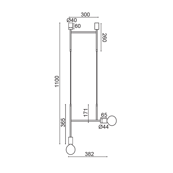 Модерен полилей KYOTO TNK852P38GD Aca Lighting 2xE27 | Osvetlenieto.bg