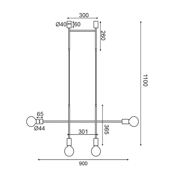 Модерен полилей KYOTO TNK854P90GD Aca Lighting 4xE27 | Osvetlenieto.bg