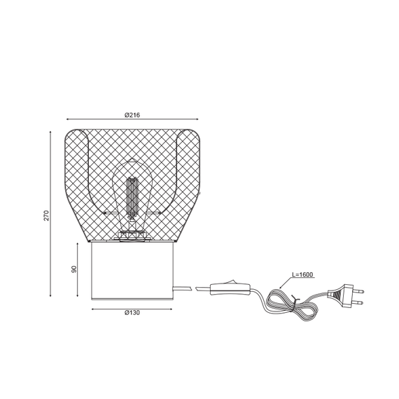 Настолна лампа MARACU GN51T121CB Aca Lighting 1xE27 | Osvetlenieto.bg