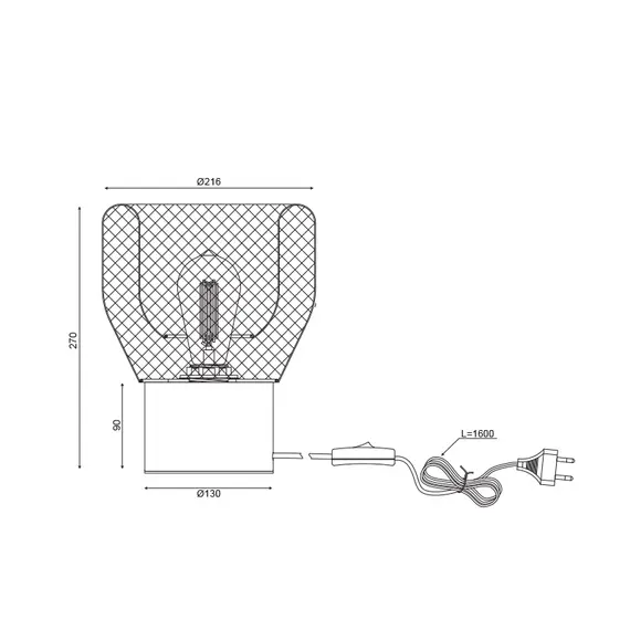 Настолна лампа MARACU GN51T121CB Aca Lighting 1xE27 | Osvetlenieto.bg