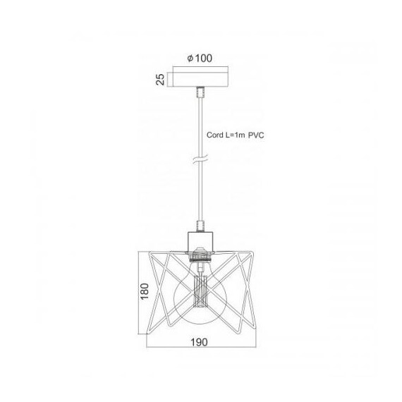 Пендел ANDY KS1462P1BK Aca Lighting 1xE27 | Osvetlenieto.bg