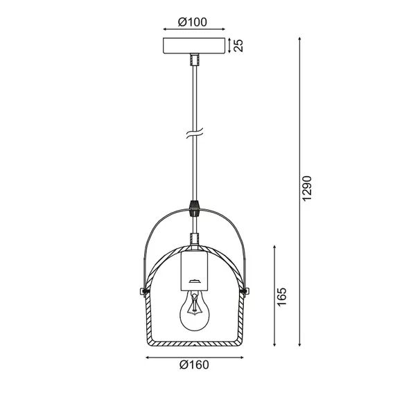 Пендел CARAMELO KS411P16G Aca Lighting 1xE27 | Osvetlenieto.bg