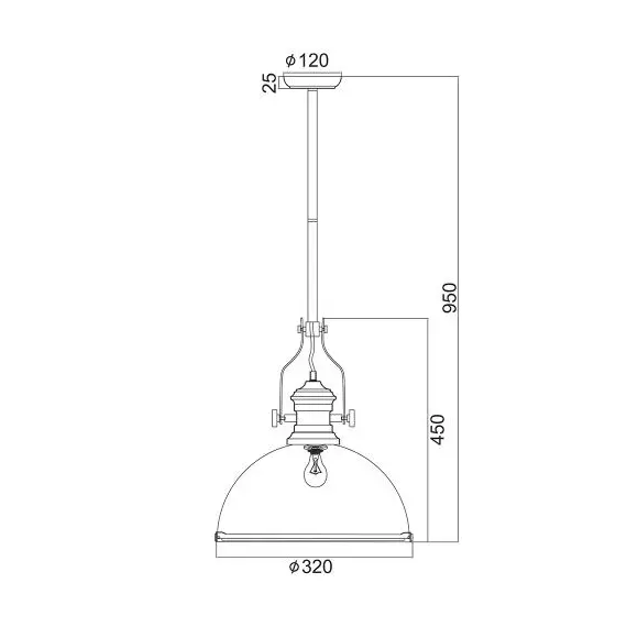 Пендел CRONUS KS1300P311BK Aca Lighting 1xE27 | Osvetlenieto.bg