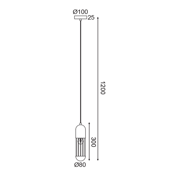 Пендел LAB HM171P8WH Aca Lighting 1xE27 | Osvetlenieto.bg
