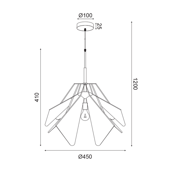 Пендел ORIGAMI EF39P145WH Aca Lighting 1xE27 | Osvetlenieto.bg